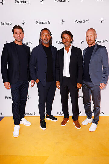 BVB-Persönlichkeiten Roman Weidenfeller, Patrick Owomoyela, Karlheinz Riedle und Benedikt Scholz