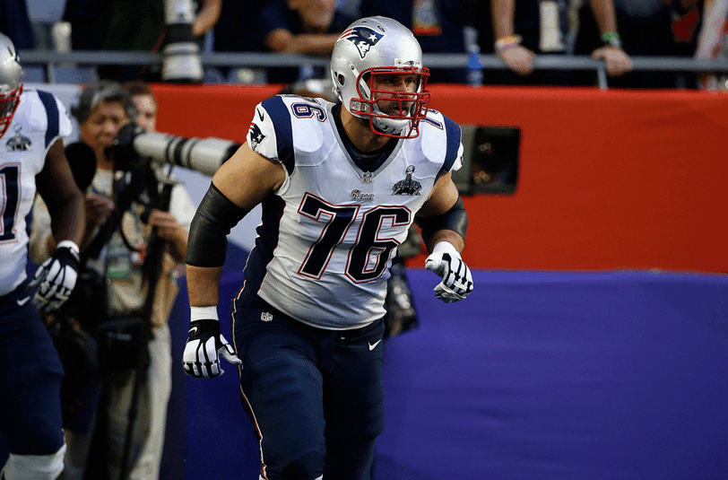 Sebastian Vollmer im Super-Bowl-Finale zwischen den New England Patriots und den Seattle Seahawks.