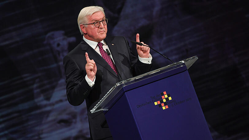 Bundespräsident Frank-Walter Steinmeier bei der zentralen Feier zum Tag der Deutschen Einheit in Mainz.