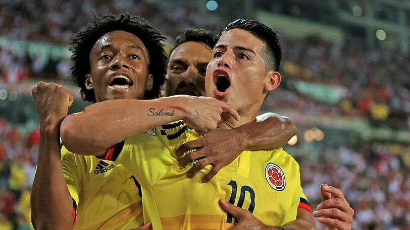 Kolumbien: Bayern-Star James Rodríguez ist mit seiner Nationalmannschaft bei der WM im nächsten Jahr dabei.