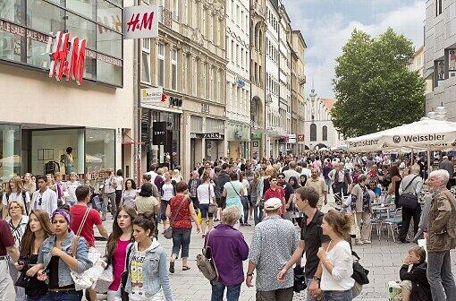Heuer nur auf Rang zwei: die Neuhauser Straße in München
