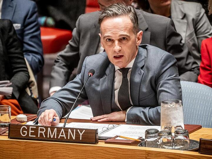Aussenminister Heiko Maas (SPD) äußert sich bei der Sitzung des UN-Sicherheitsrats zur humanitären Situation in Syrien.
