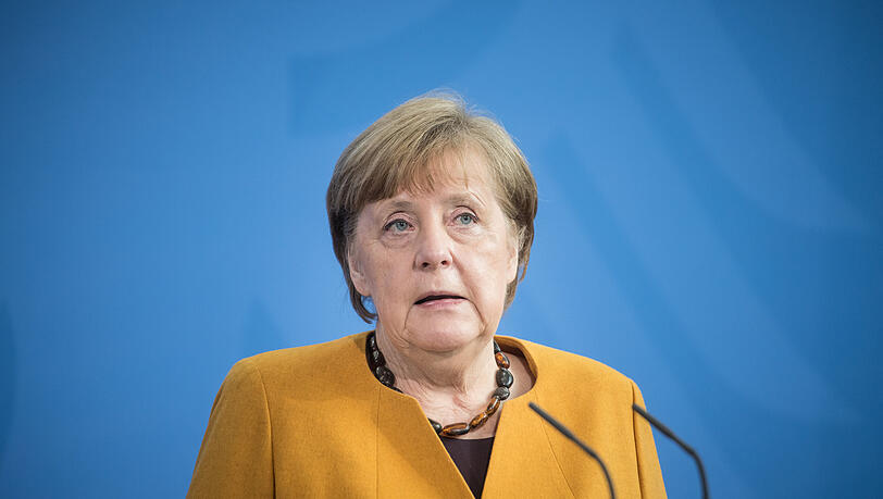 Bundeskanzlerin Angela Merkel bei der Pressekonferenz am Mittwochmittag.