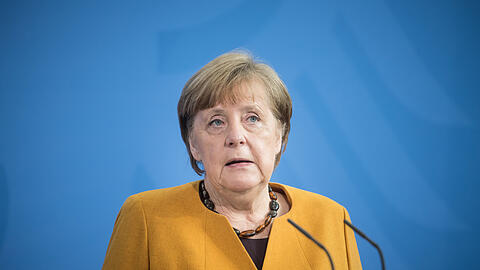 Bundeskanzlerin Angela Merkel bei der Pressekonferenz am Mittwochmittag.