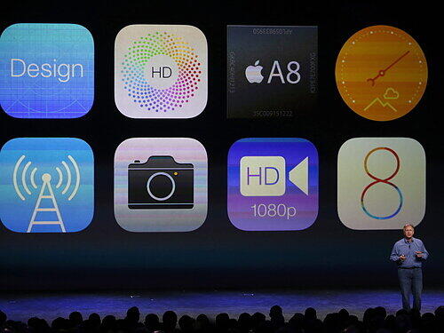 Am Dienstag stellte Apple seine neuen iPhones und die "Apple Watch" vor. Die Bilder von der Präsentation in Cupertino!