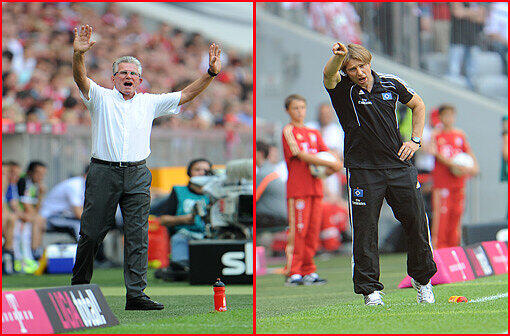 Gelassenheit ist etwas anderes: Die Trainer Jupp Heynckes und Michael Oenning gestikulierten am Spielfeldrand.