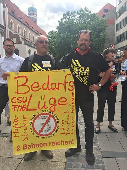 Protestdemo gegen die dritte Startbahn am Freitag in der Neuhauser Straße.