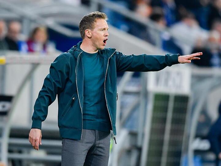 Hoffenheims Trainer Julian Nagelsmann gestikuliert. Foto: Uwe Anspach/Archiv