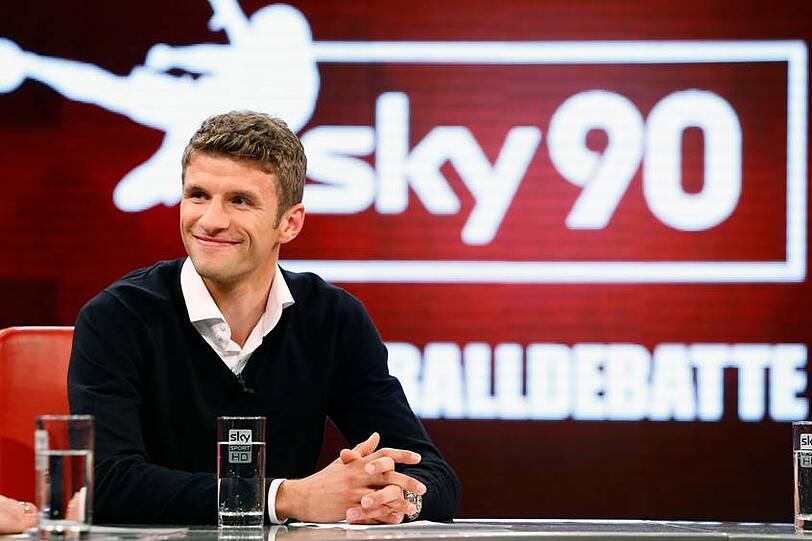 Am Sonntagabend zu Gast bei "Sky90": Bayern-Profi Thomas Müller. Foto: Sky/Rupp