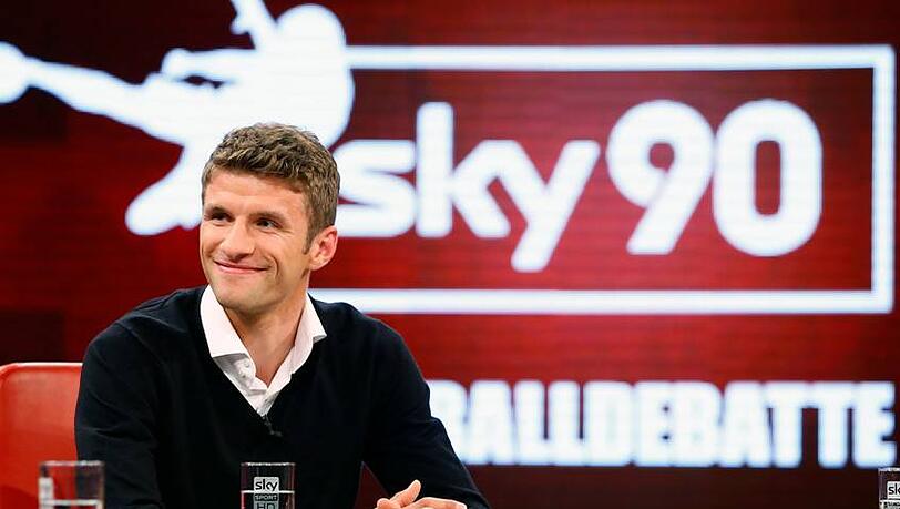 Am Sonntagabend zu Gast bei "Sky90": Bayern-Profi Thomas Müller. Foto: Sky/Rupp Am Sonntagabend zu Gast bei "Sky90": Bayern-Profi Thomas Müller. Foto: Sky/Rupp