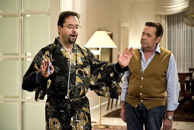 Jan-Josef Liefers und der Schlagersänger Roland Kaiser im "Tatort"