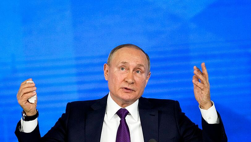 Wladimir Putin auf seiner jährlichen Pressekonferenz im vergangenen Jahr.