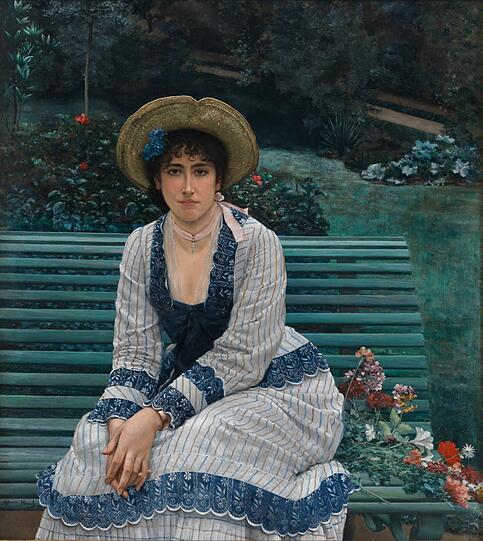 Einigermaßen Desillusioniert wirkt die schöne jungen Frau, die Alphonse Hirsch 1875 gemalt hat. Der Bildtitel "Der erste Streit" sagt eigentlich alles.