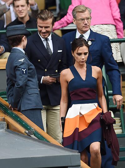 Die Designerin und ihr Ehemann David in Wimbledon