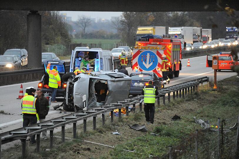 Die Unfallstelle auf der A 92 nahe Unterschleißheim.