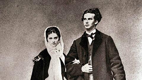 Das Verlobungsfoto von Sophie Charlotte mit Ludwig II. von Bayern 1845.