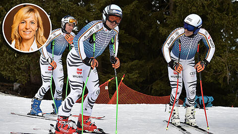 Thomas Dreßen (l), Andreas Sander und Josef Ferstl sind Olympia-Form, meint AZ-Kolumnistin Martina Ertl-Renz.