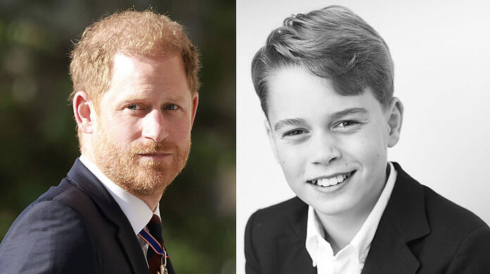 Prinz Harry (links) ist der Onkel von Prinz George (rechts).