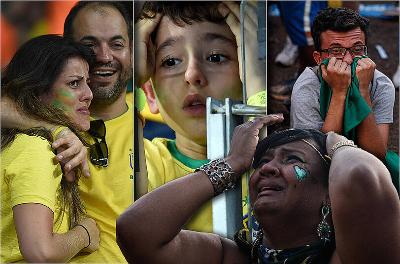 Bilder: so trauern die brasilianischen Fans.