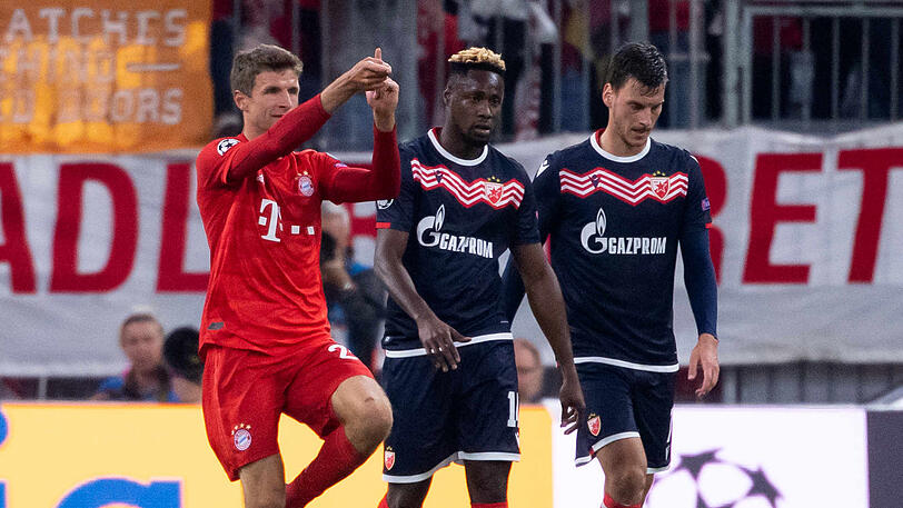 Torjubel: Thomas Müller beim Hinspiel gegen Belgrad.