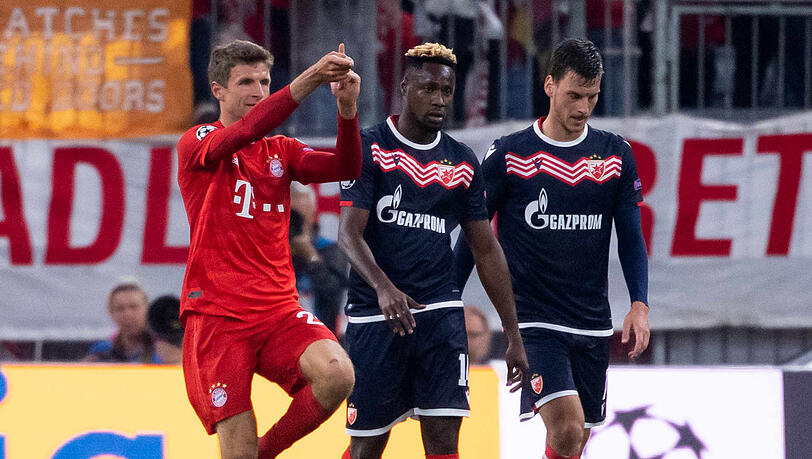 Torjubel: Thomas Müller beim Hinspiel gegen Belgrad. Torjubel: Thomas Müller beim Hinspiel gegen Belgrad.