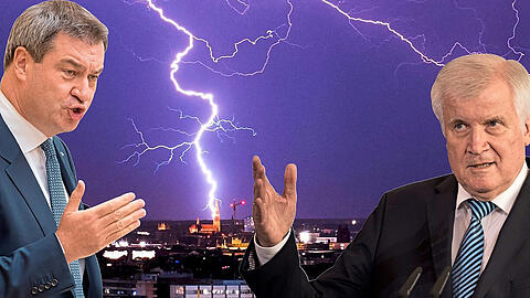 Der Konflikt zwischen den Erzrivalen ist wieder voll entbrannt: Markus Söder (l.) gibt Horst Seehofer die Schuld am Umfragetief &ndash; und umgekehrt (Montage).