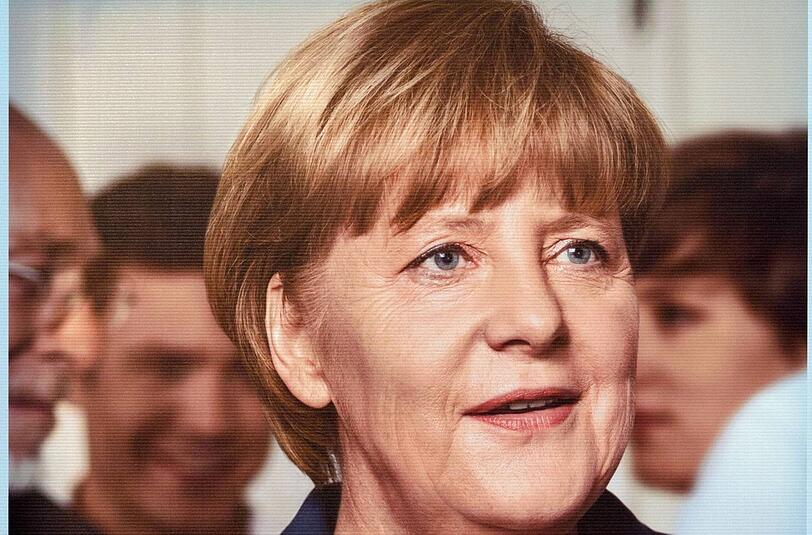 Ist das jetzt ein Ausschnitt des Plakats der CDU oder der SPD? Antwort: Es ist das der CDU - hier guckt Angela Merkel freundlicher.