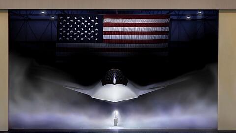 Diese von der US-Luftwaffe zur Verfügung gestellte grafische Darstellung zeigt die Next Generation Air Dominance (NGAD)-Plattform, die F-47.