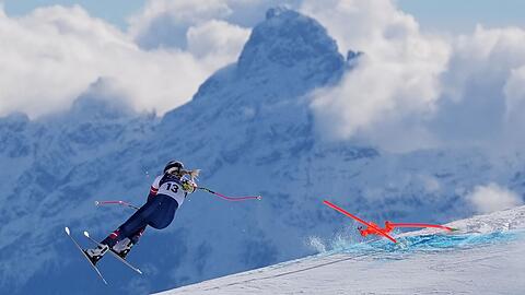 Heftiger Abflug: Lindsey Vonn st&uuml;rzt in der Olympia-Abfahrt.