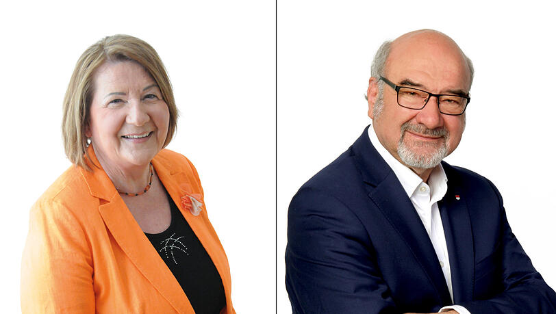 Die Beauftragten der Freien Wähler: Eva Gottstein (Ehrenamt) und Peter Bauer (Patienten und Pflege).