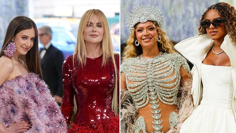 Stylische Mutter-Tochter-Duos: Nicole Kidman posierte mit ihrer Tochter Sunday Rose (l.), Beyonc&eacute; mit Blue Ivy.