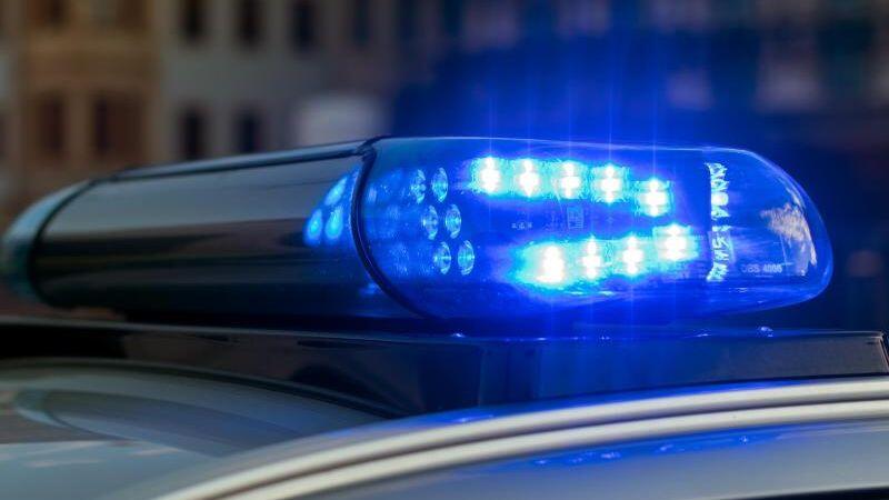 Das Blaulicht auf einem Fahrzeug der Polizei leuchtet in der Dunkelheit. Foto: Monika Skolimowska/Archivbild