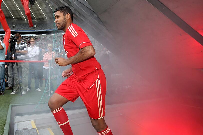 Bei der Saisoneröffnung mit dabei: Bayerns Innenverteidiger Breno, momentan wieder Reha-Patient.