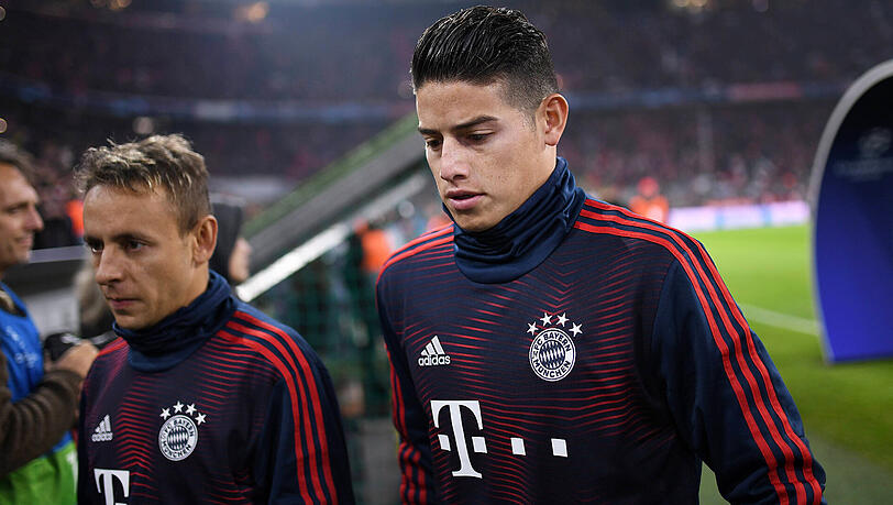 Beim FC Bayern angeblich unzufrieden: James (re.). Beim FC Bayern angeblich unzufrieden: James (re.).