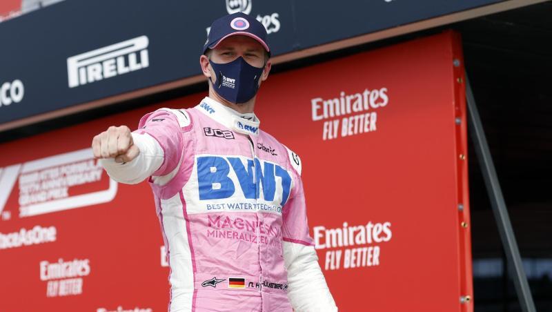 Muss den Racing-Point-Rennoverall schon wieder ausziehen: Nico Hülkenberg. Muss den Racing-Point-Rennoverall schon wieder ausziehen: Nico Hülkenberg.