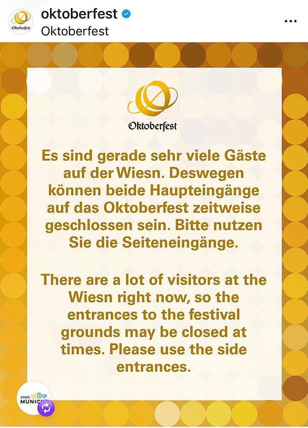 Der Wiesn droht die Überfüllung. Der Wiesn droht die Überfüllung.