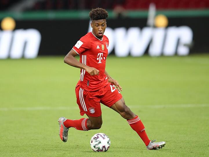Bayerns Kingsley Coman in Aktion. Foto: Alexander Hassenstein/Getty Images Europe/Pool/dpa/Archivbild