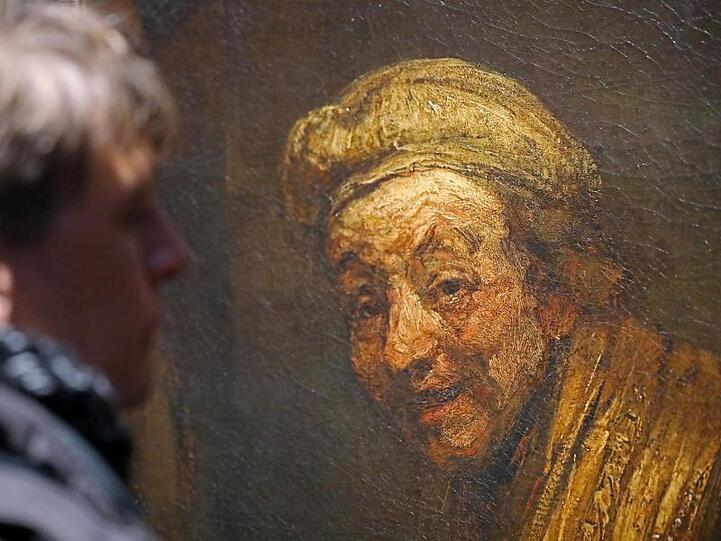 "Selbstportrait als Zeuxis" von Rembrandt in der Schau "Inside Rembrandt 1606-1669" zum 350. Todestag des holländischen Meisters.