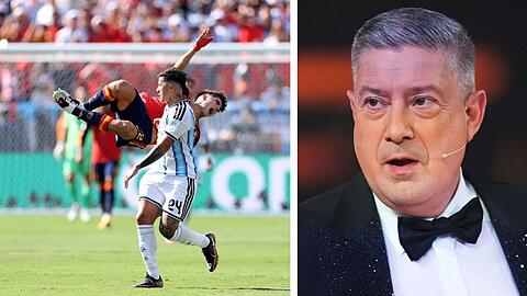 Argentinien (links: Enzo Fernandez gegen Spaniens Pau Cubars&iacute;) ging im WM-Finale nicht zimperlich zu Werke. TV-Star Joachim Llambi (rechts) fand daf&uuml;r deutliche Worte.