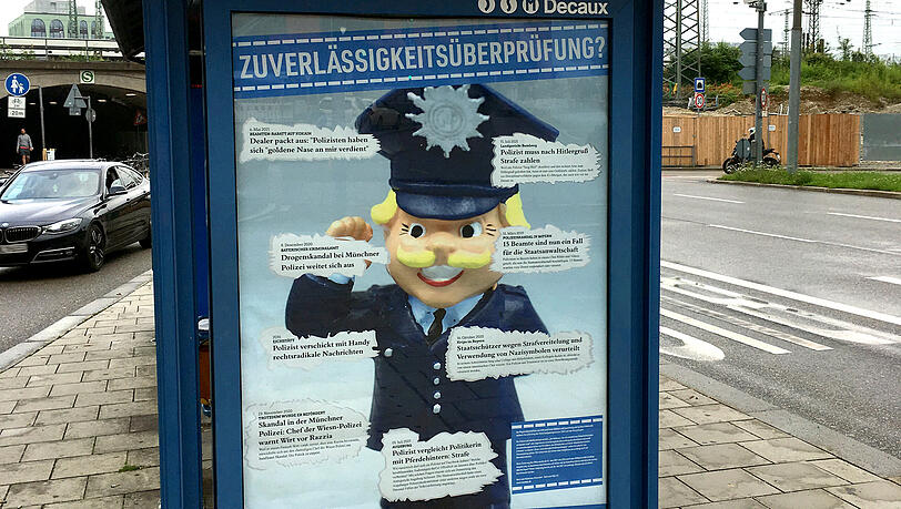 An rund 40 Stellen in München tauchten die Plakate auf - wie hier in Laim. An rund 40 Stellen in München tauchten die Plakate auf - wie hier in Laim.