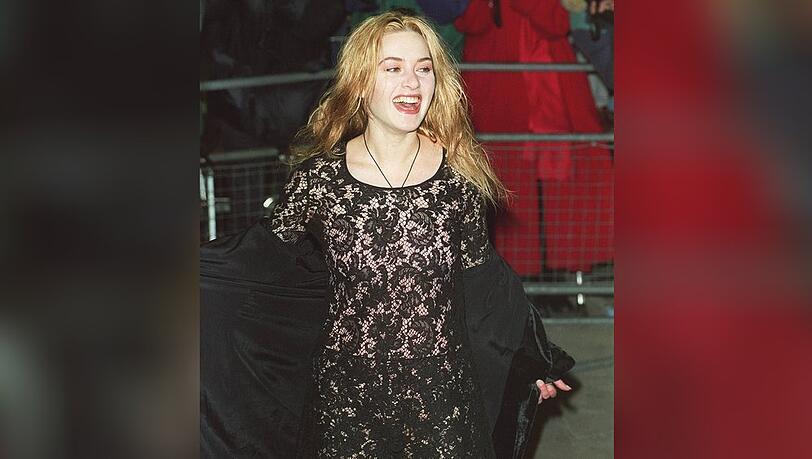 Durchsichtig mit Spitze: Kate Winslet im Jahr 1996 bei der Premiere ihres Films "Sinn und Sinnlichkeit" in London.