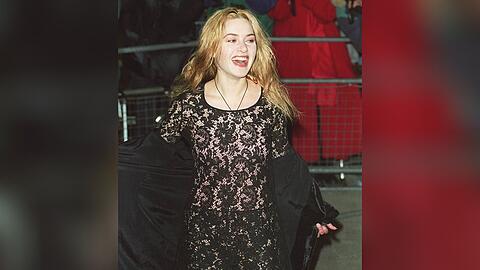 Durchsichtig mit Spitze: Kate Winslet im Jahr 1996 bei der Premiere ihres Films "Sinn und Sinnlichkeit" in London.