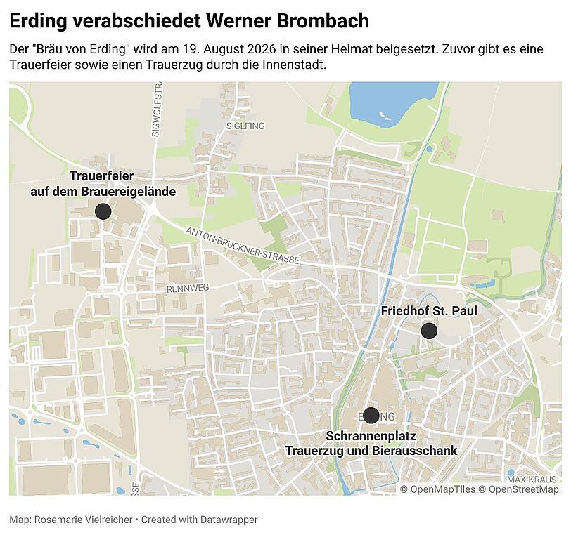 In Erding findet am 19. August ein würdiger Abschied für Werner Brombach statt. In Erding findet am 19. August ein würdiger Abschied für Werner Brombach statt.
