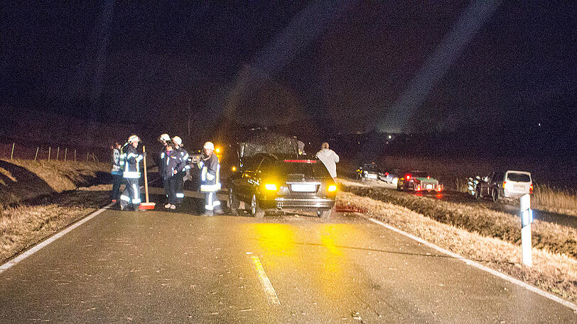 Nichts für schwache Nerven. Ein Mercedes raste mitten in die Herde &ndash; die Bilder vom Bergungseinsatz.