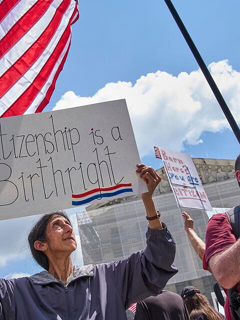 Das juristische Tauziehen um das umstrittene Dekret zum Geburtsrecht landet erneut vor dem Supreme Court landen. (Archivbild)