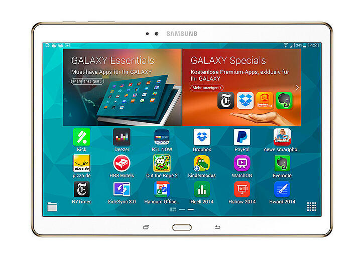 Das Samsung Galaxy Tab S gibt es mit 8,4-Zoll- und 10,5-Zoll-Display