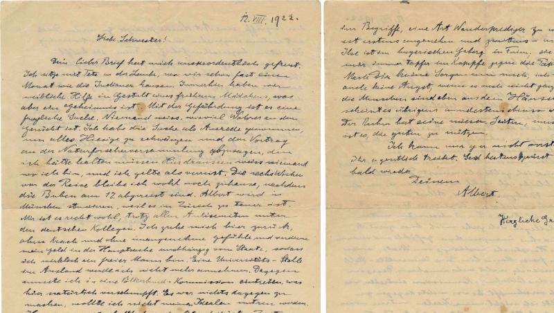 Ein Brief des Physikers Albert Einstein (1879-1955) an seine Schwester Maja. Ein Brief des Physikers Albert Einstein (1879-1955) an seine Schwester Maja.