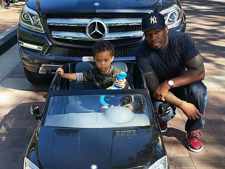 50 Cent mit Sohnemann Sire und den Mercedes ML450 SUVs