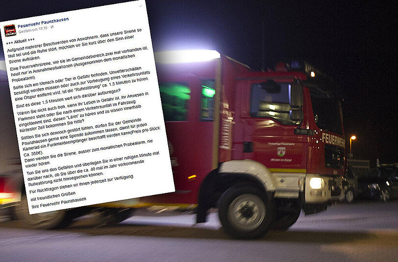 Die Feuerwehr wehrt sich gegen den Vorwurf der Ruhestörung.
