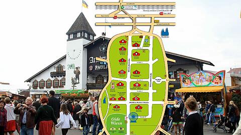 Lageplan für das Oktoberfest 2014: Damit Sie Festzelte der Wiesnwirte auch finden: Der Plan zum Download.